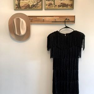 Amazing black fringe vintage dress by Cheryl Kaye. Hello Vegas or Nashville!